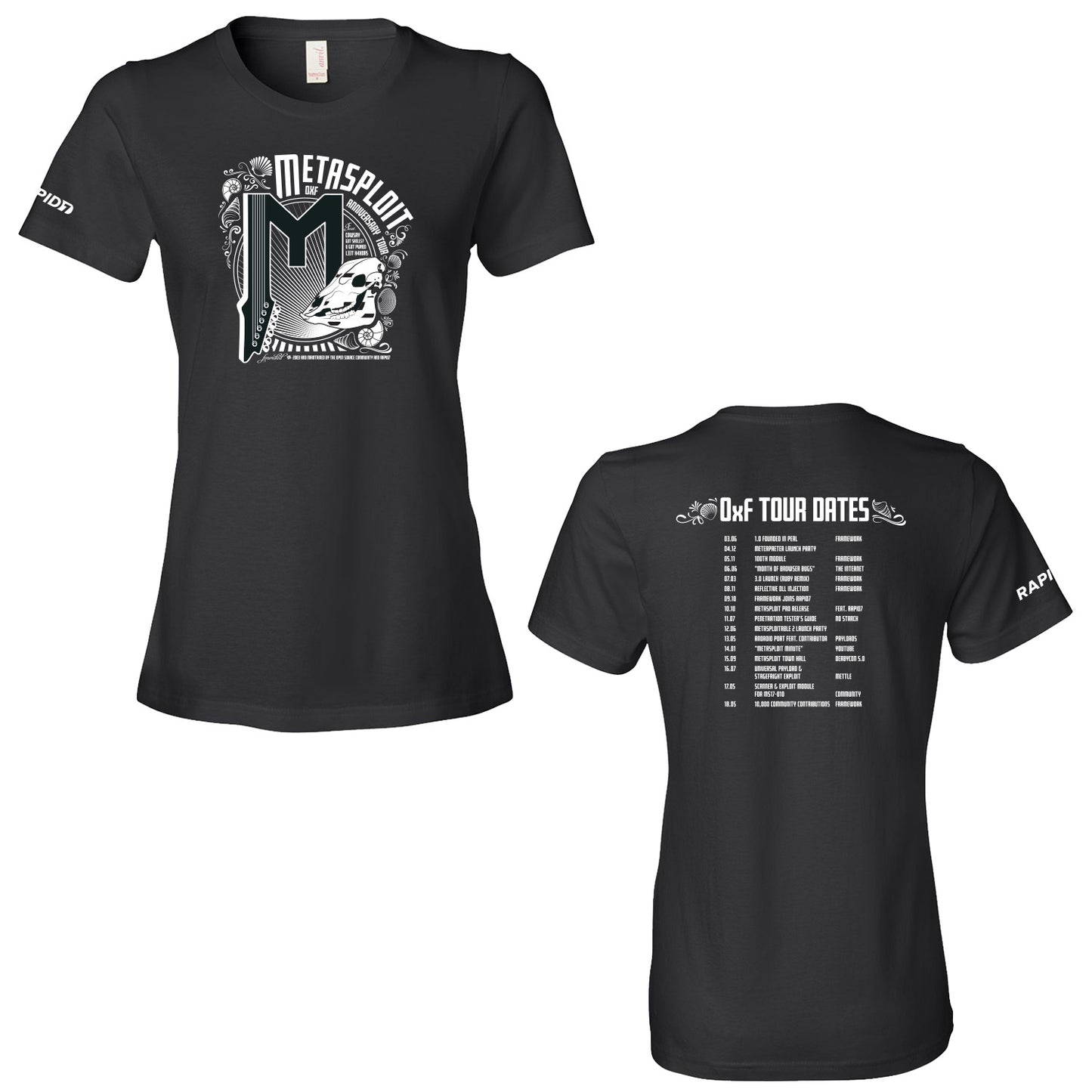 Metasploit Anniversary Tour T-Shirt - Ladies